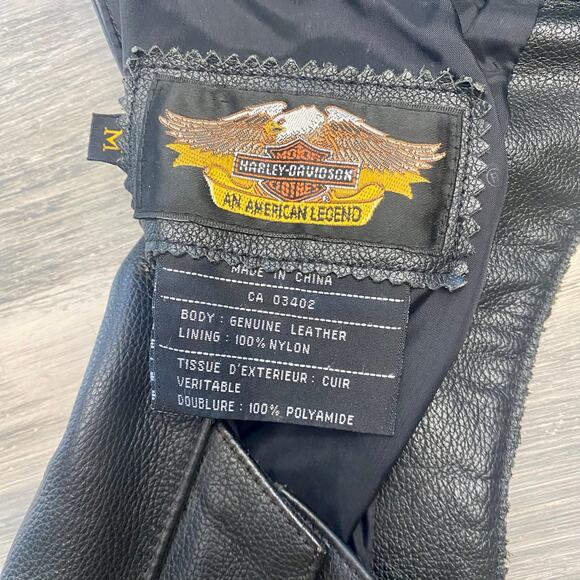 Mens Harley Davidson Leather Black Motorcycle Chaps Biker Riding Gear Size M - Picture 9 of 16